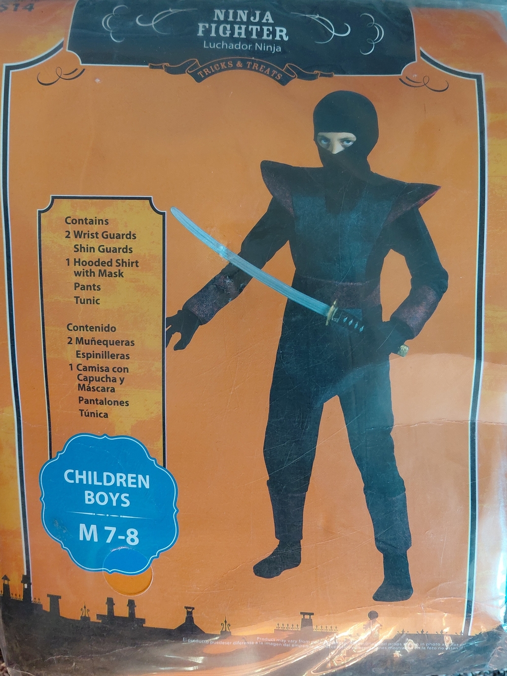 Ninja Fighter Boys Costume - Black - Kids Costume Ninja Fighter